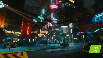 Сверкающий огнями Найт-Сити, бар и роботы: новые 4К-скриншоты Cyberpunk  2077 с трассировкой лучей