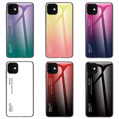 Купить TPU+Glass чехол градиент для iPhone 11 HELLO (Разные цвета), цена  155 грн — Prom.ua (ID#1078310298)