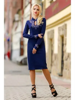 Пояс к синему платью-футляру | Платья, Одежда, Платье на работу
