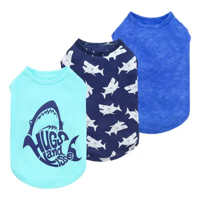 Amazon.com : Fitwarm 3 Pack Shark Dog Shirt, Summer Dog Clothes for Small  Dogs Boy Girl, Lightweight Pet Tshirt, Cat Outfit, Light Blue, Navy Blue,  Royal Blue, Large : Pet Supplies