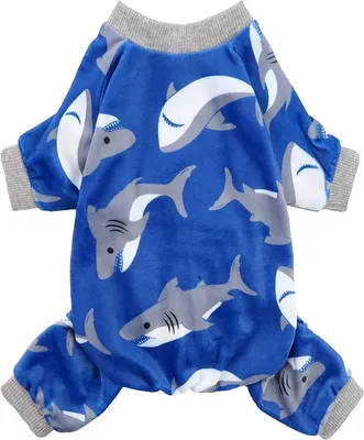 Amazon.com : Fitwarm Shark Dog Pajamas, Dog Clothes for Small Dogs Girl  Boy, Pet Onesie with Feet, Cat Outfit, Lightweight Velvet, Royal Blue,  Large : Pet Supplies