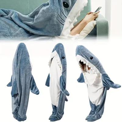 Cartoon Funny Shark Wearable Blanket Sleeping Bag Jumpsuit - Temu