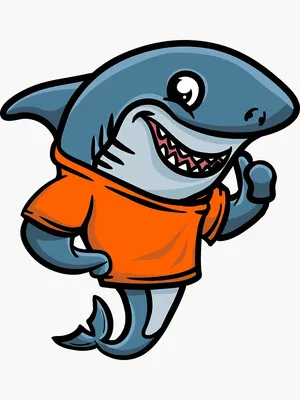 Cute Anthropomorphic Human-like Cartoon Character Shark in Clothes\" Sticker  for Sale by StickerSteves | Redbubble