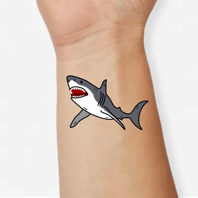 Shark Temporary Tattoos - 6 sheets (30 tattoos) Fake Tattoo - Great White,  Whale | eBay