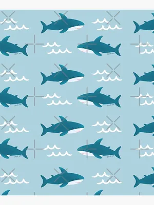 Brucie/Blahaj ikea shark pattern (Teal)\" Mounted Print for Sale by  BrucieNoms | Redbubble