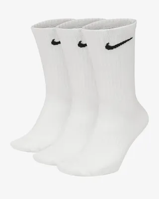 Комплект носков унисекс Nike Sx7676-100 белых L - отзывы покупателей на  Мегамаркет