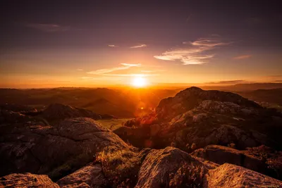 Закат солнца в горах - 57 фото