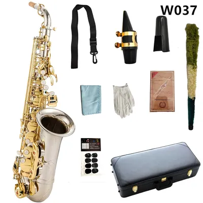 MARGEWATE бренд Eb Tune WO37 альт-саксофон E-Flat никелированный золотой  ключ музыкальный инструмент с чехлом Бесплатная доставка - купить по  выгодной цене | AliExpress