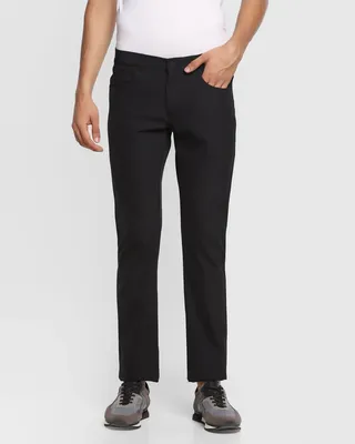 TechPro Solid Casual Khakis In Black B-95 (Andro)