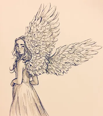 Ангел рисунок с крыльями - 39 фото