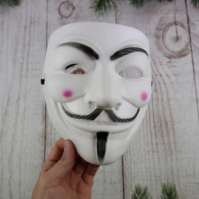 Купить Маска Гай Фокс Вендетта Анонимус хакер Белая (Живые фото), цена 119  грн — Prom.ua (ID#1492142680)