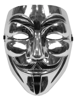 Маска Анонимуса серебряная МКИ019 - купить в интернет-магазине RockBunker.ru