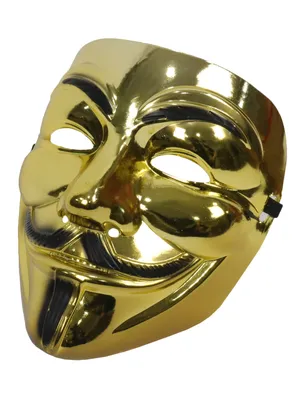 Маска Анонимуса золотая МКИ018 - купить в интернет-магазине RockBunker.ru