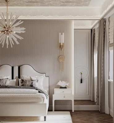 Интерьер спальни с лепниной | Дизайн интерьера Elle Designer