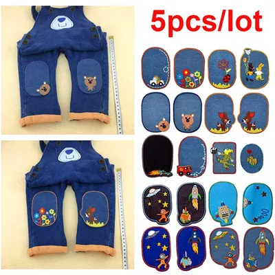 Купить Repair 5pcs Iron Jeans Stickers Knee Badges Patches Appliques  Embroidered | Joom