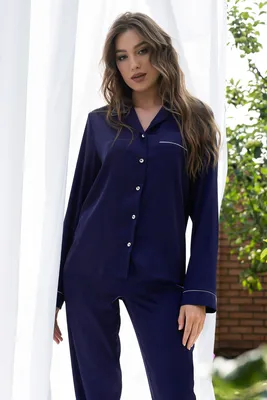 Атласная пижама 2303 navy blue от Shato ➙ купить в Киеве | Одессе в  интернет-магазине Alisa.ua