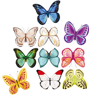Набор бабочек из вафельной бумаги, цвет микс, Top Decor, 10 шт - Цена в  Москве