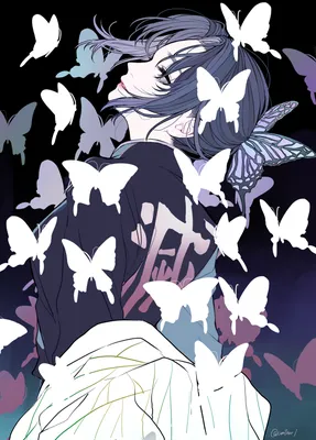 Фото Девочка в окружении бабочек