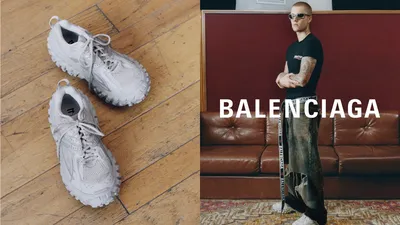 BALENCIAGA: Track sneakers in mesh and synthetic leather - White |  Balenciaga sneakers 542436W1GB1 online at GIGLIO.COM