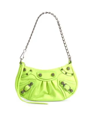 Green Le Cagole XS croc-effect leather shoulder bag | Balenciaga | MATCHES  UK