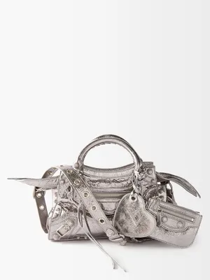 BALENCIAGA Hourglass mini croc-effect leather tote | NET-A-PORTER