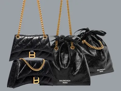 Black Downtown S chain-handle leather shoulder bag | Balenciaga | MATCHES UK