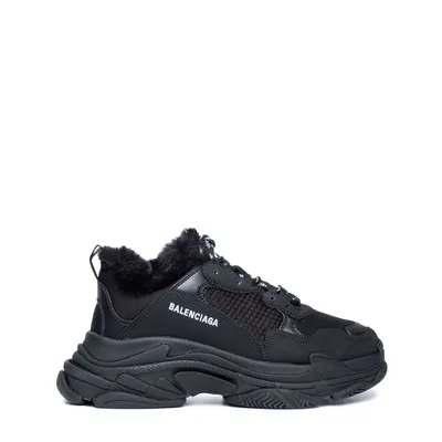 Balenciaga - Triple S Piercing Mesh, Rubber and Leather Sneakers - Black  Balenciaga