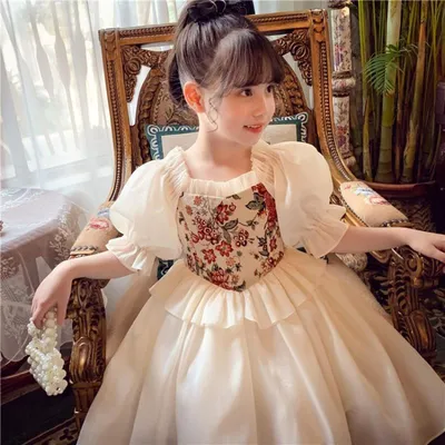 Новинка 2022, платья для девочек с цветами для свадеб, Детские бальные  платья с перьями, платья для первого причастия для девочек | AliExpress