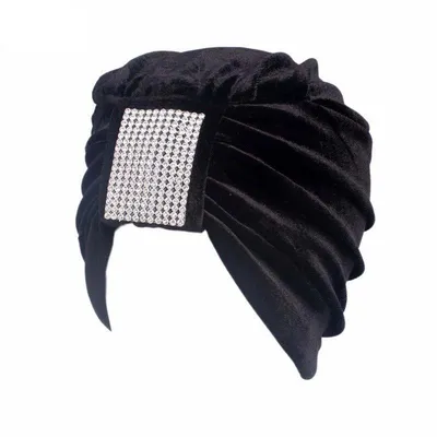 Women Velvet Indian Turban Hats Head Wrap Muslim Chemo Cap Hair Loss  Headscarf | eBay