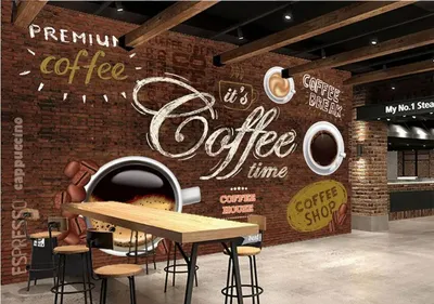 Пользовательские обои для магазина, кофе и кирпича, 3D Ретро фрески для  кафе, ресторана, отеля, фоновая стена, ПВХ обои | AliExpress