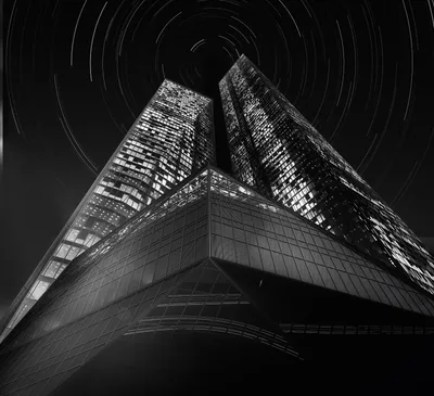 Ночная панорама (HD обои) | Москва-Сити