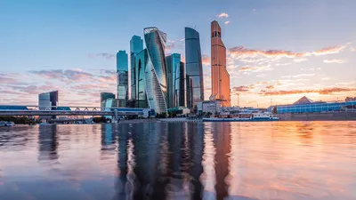 Панорама ночного города (HD обои) | Москва-Сити
