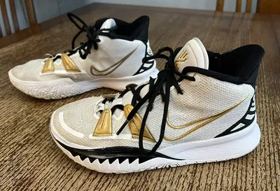 Nike By You Kyrie 7 White Black Gold Basketball Shoes DA7567-991 Men's Size  6.5 | eBay