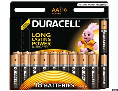 Батарейка АА Duracell Basic LR06, 1.5V, Alkaline 1/18 шт. – купить в Киеве,  Украине: все цены на сайте интернет магазина Chibis.ua: фото, описание,  характеристики.