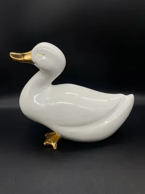 Вязаная игрушка «Белая утка»