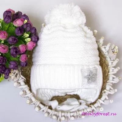 Женская шапка прямая белая из ангоры белый купить в интернет магазине  z077.ru