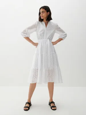 Платье белое, ажурное, стрейчевое: цена 250 грн - купить Платья и сарафаны  женские на ИЗИ | Николаев