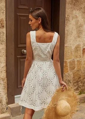 Белое кружевное платье с кожаным корсетом, артикул 1-23/2-645-КП001 |  Купить в интернет-магазине Yana в Москве