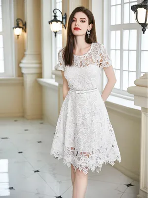Белое кружевное платье для помолвки для женщин, сексуальное ажурное платье,  Vestido Blanco Boda Playa, элегантное платье, подходит для официальной  вечеринки | AliExpress