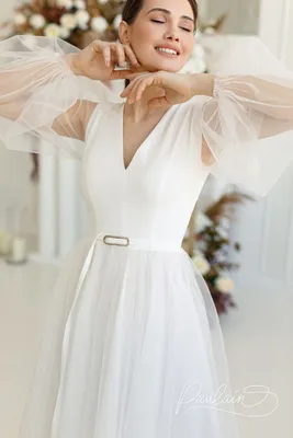 Белое платье классика фото