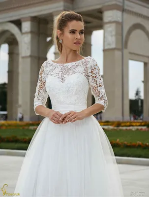 Свадебное платье белое в пол артикул 215280 цвет белый👗 напрокат 3 600 ₽ ⭐  купить 12 000 ₽ в Москве