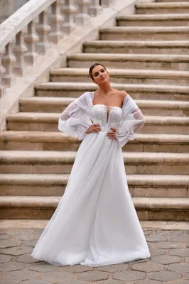 С открытыми плечами свадебные платья в СПб недорого