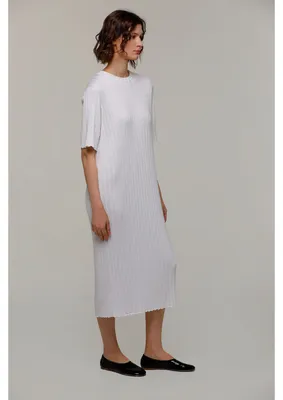 Белое прямое трикотажное платье Трейси - 12006_белый - цена, фото,  описания, отзывы покупателей | Krasota-ua.com