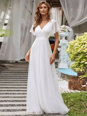 Белое трикотажное платье мини, Maison