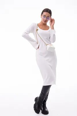 XNWMNZ женское модное белое трикотажное платье без бретелек 2023 женское  элегантное платье средней длины с открытыми плечами и широким подолом  женские платья | AliExpress