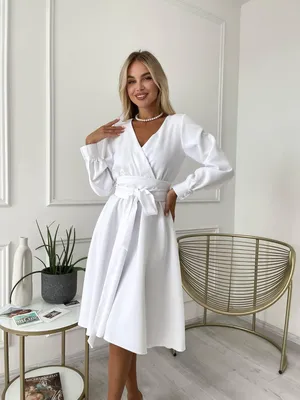 Женское платье белое 42 р, Женский, На любой сезон, размер 42, материал  Тенсель — купить в интернет-магазине OZON (888604677)