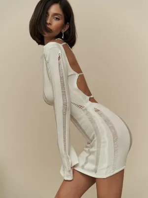 Платье-свитер, Цвет: Белый | Купить в интернет-магазине Yana в Москве