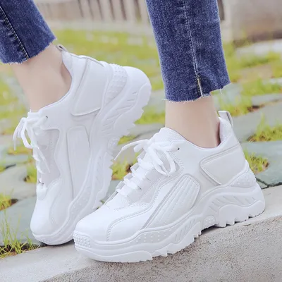 Массивные белые кроссовки на платформе, Женская роскошная дизайнерская  брендовая Высококачественная обувь для женщин, высокие кроссовки, зимние  спортивные женские кроссовки | AliExpress