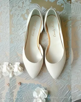 Балетки молочные классические - Luxury wedding shoes - весільні туфлі свадебные  туфли, свадебная обувь Киев