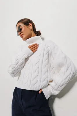 Белый свитер: купить белые свитера женские недорого в интернет-магазине  issaplus.com